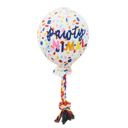 Ancol Pawty Balloon - Plush, Squeaky Tug Toy for Dogs