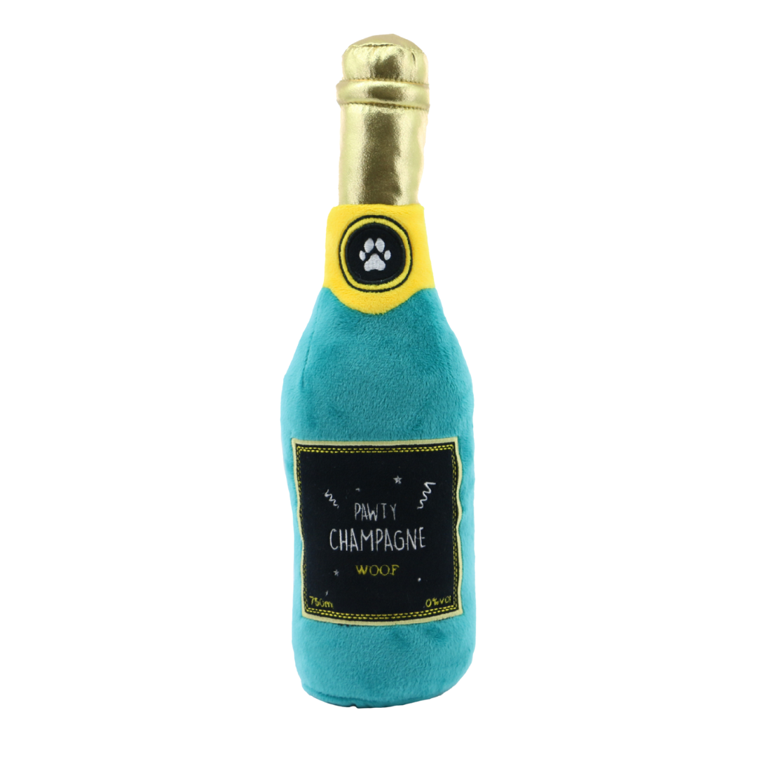 Ancol Pawty Champagne - Plush, Squeaky Celebration Toy for Dogs