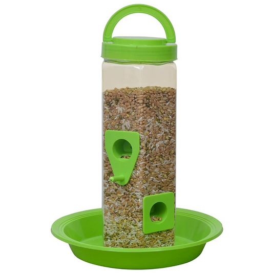 Chullbull Balcony Grill Food Feeder for Birds (Green)