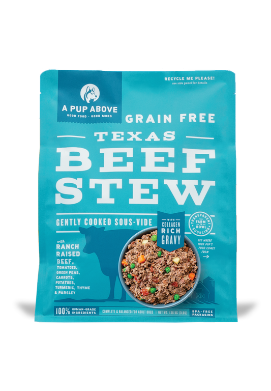A Pup Above Texas Beef Stew Gently Cooked Frozen Dog Food