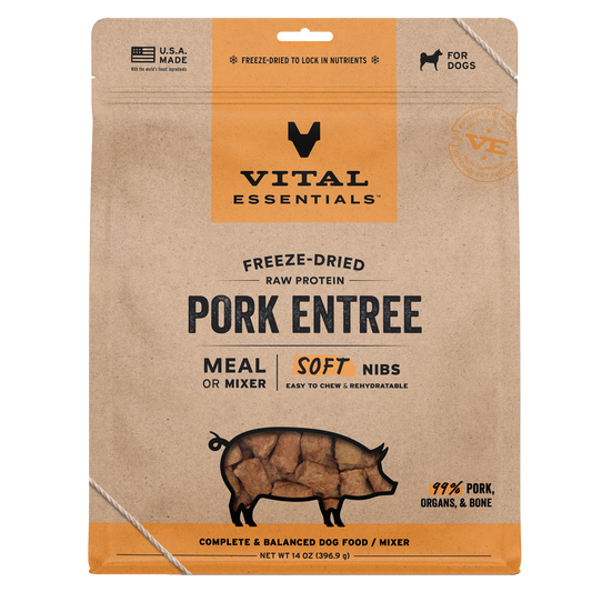 Vital Essentials Freeze Dried Pork Soft Nibs Dog Food