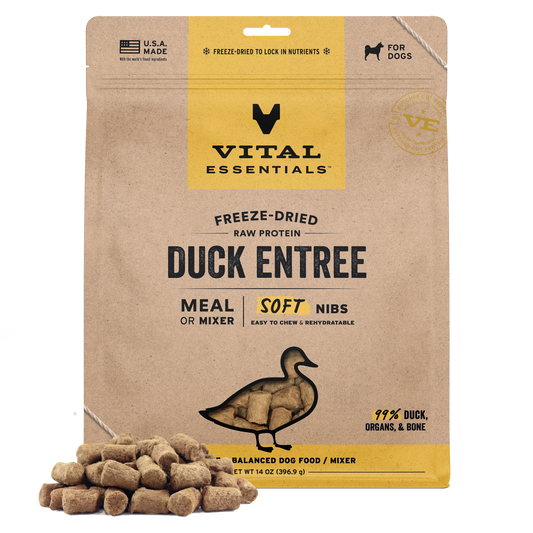 Vital Essentials Freeze Dried Duck Soft Nibs Dog Food