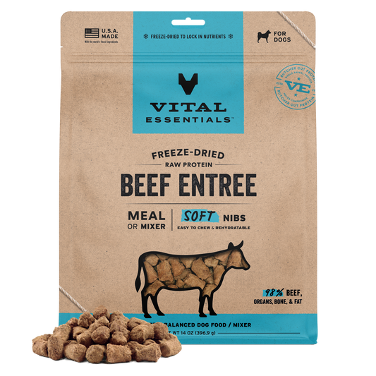 Vital Essentials Freeze Dried Beef Soft Nibs Dog Food