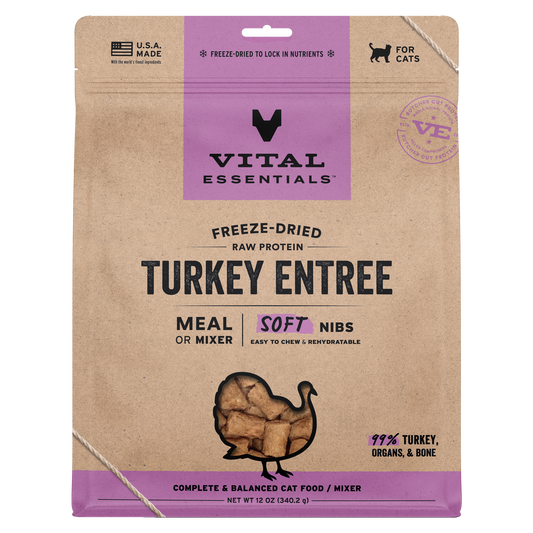 Vital Essentials Freeze Dried Turkey Soft Nibs Cat Food